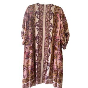 Angie Womens Paisley Kimono Duster Open Front Lightweight Boho Cover-Up